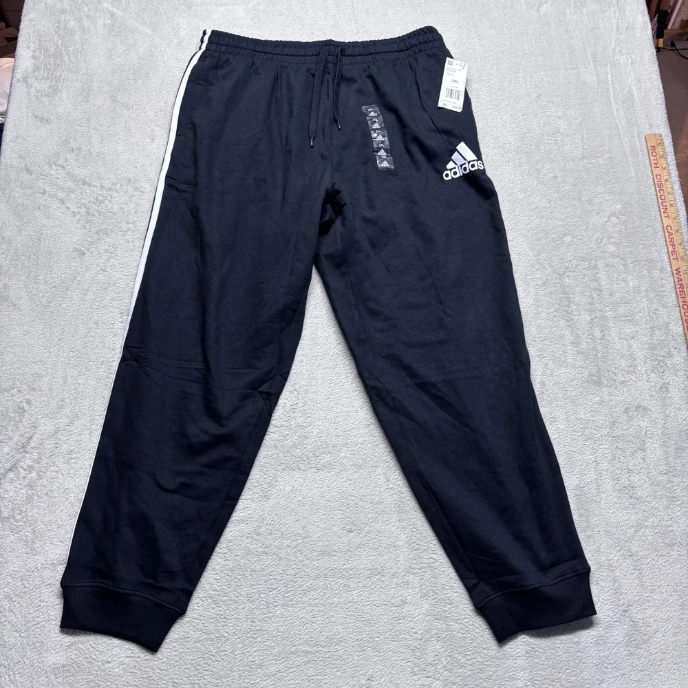 NWT Adidas Originals Men 2XL Tricot Track Pants NWT Black 3-Stripes‎ Gym Joggers